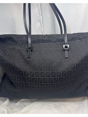 Fendi Zucca Black Nylon
Tote Bag Large